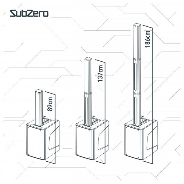 SubZero L48B Battery Powered Bluetooth Column DSP PA System