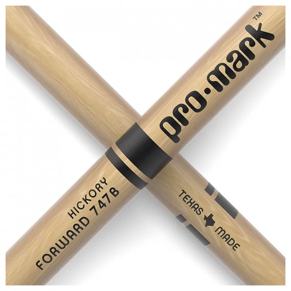 Promark Classic Forward 747B Hickory Drumsticks, Wood Tip