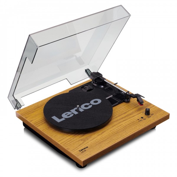 Lenco LS-10 Turntable with Built-In Speakers, Wood