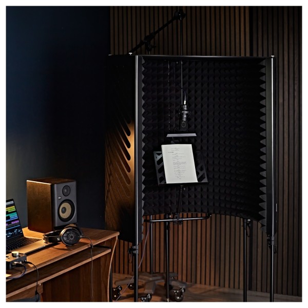 Imperative Audio Portable Vocal Booth with Overhead Mic Stand, Black