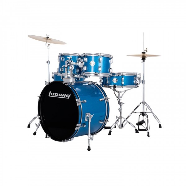 Ludwig Accent 20" Fuse 5pc Drum Kit, Blue Sparkle