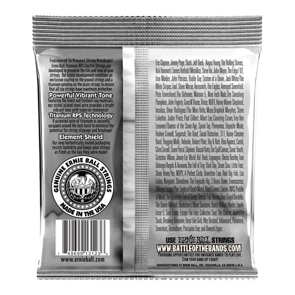 Ernie Ball 3123 Super Slinky Coated Titanium Set, 9-42