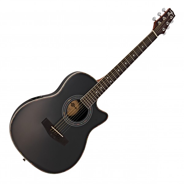 Roundback Electro Acoustic Guitar, Black + Complete Pack