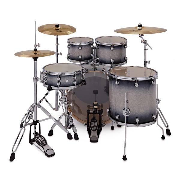 Natal Arcadia 22" 5pc Drum Kit w/Cymbals, Black Sparkle Sunburst