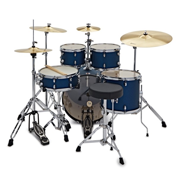 Premier Revolution 20" 5pc Drum Kit Bundle, Blue Stardust