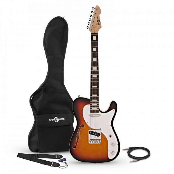 Knoxville Semi-Hollow Electric Guitar by Gear4music, Sunburst