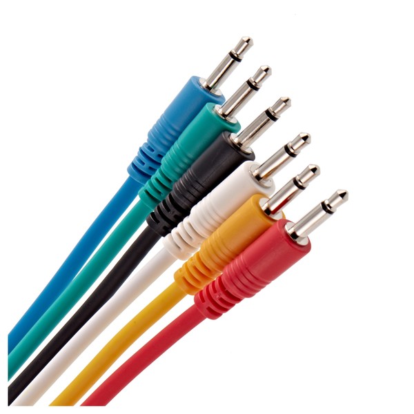 Mono Minijack Patch Cable, 40cm, 6 Pack by Gear4music