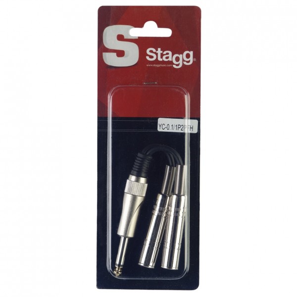 Stagg Male Mono Jack/2x Female Mono Jack Adaptor Cable