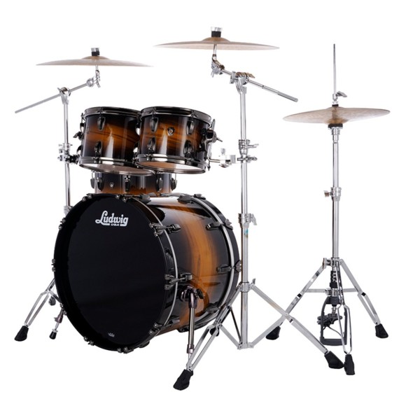 Ludwig Classic Maple Exotic 22" Studio 4pc Shell Pack, Black Gold Burst