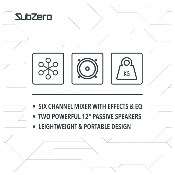 SubZero SZPA-612 250W 12" PA System With Digital Media Player