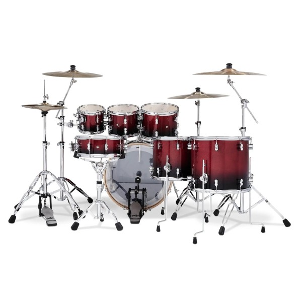 PDP Concept Maple 22" 7pc Shell Pack, Red to Black Sparkle