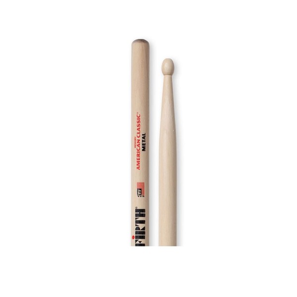 Vic Firth American Classic CM Metal Hickory Drumsticks, Wood Tip