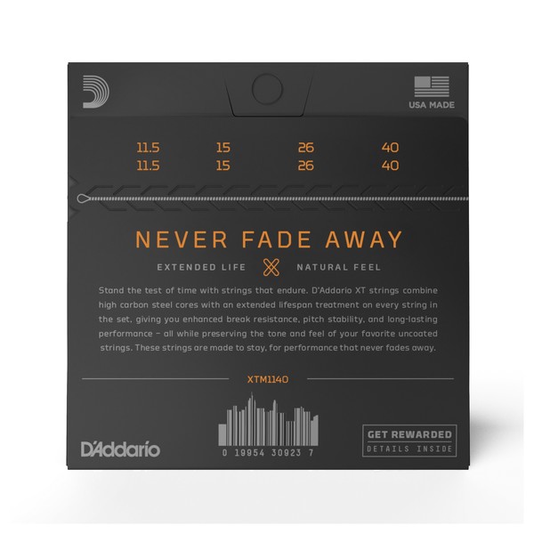 D'Addario XTM1140 XT Phosphor Bronze Medium Mandolin Strings, 11-40