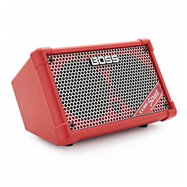 Boss Cube Street 2 Battery Powered Amp, Red with Carrying Case