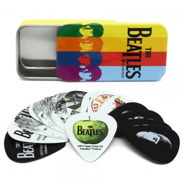 D'Addario 1CAB4-15BT2 Beatles Signature Guitar Pick Tins, Stripes