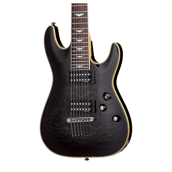 Schecter Omen Extreme-7 7 String Electric Guitar, See-Thru Black