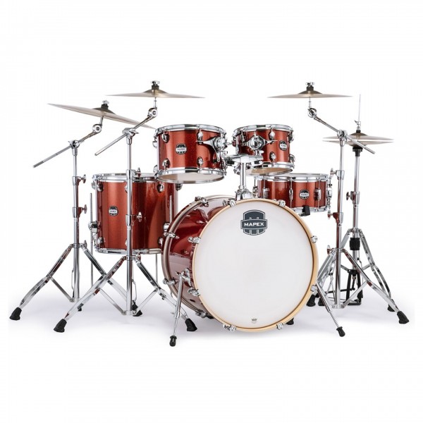 Mapex Mars Birch 22" 5pc Rock Fusion Drum Kit w/Hardware, Orange