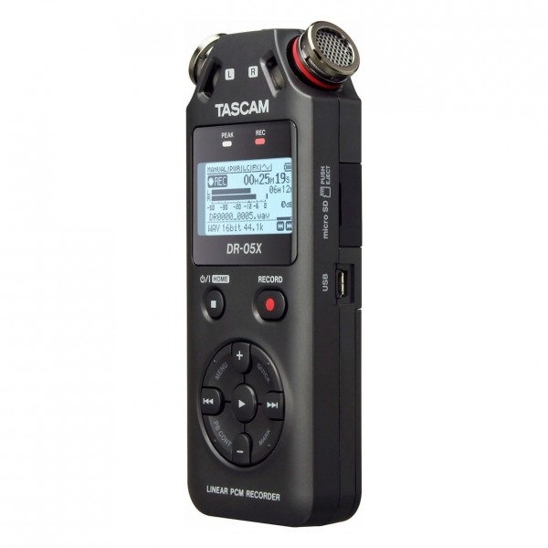 Tascam DR-05X Stereo Handheld Audio Recorder with Accessory Pack