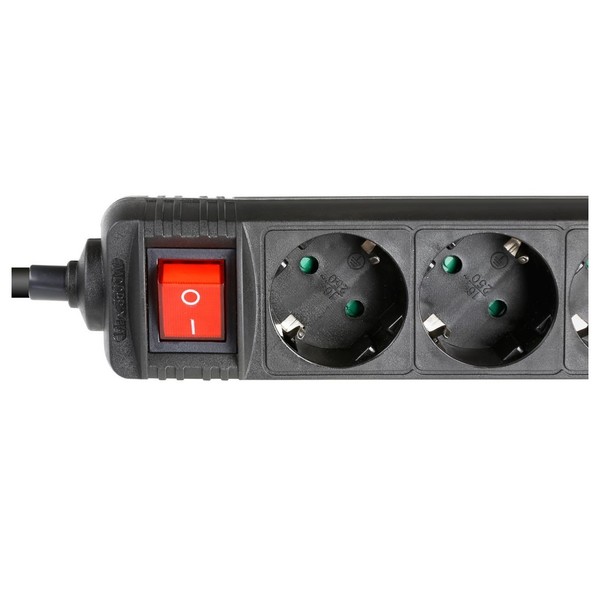 Adam Hall EU Power Strip with On/Off Switch, 6 Sockets