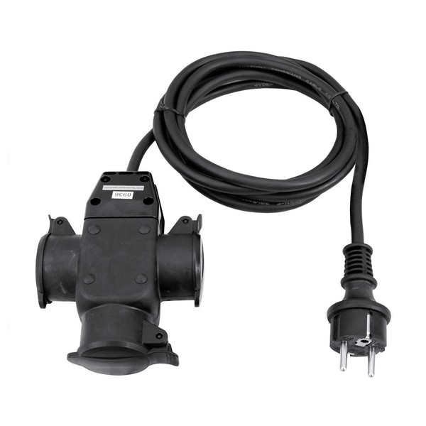 Eurolite 3x1.5 3-Fold EU Power Extension Cable, 3m