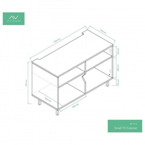 AVCOM Small TV Cabinet, Walnut