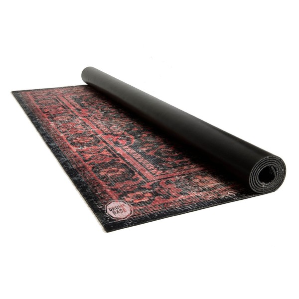 Drum n Base Vintage Persian Stage Rug, Red and Black