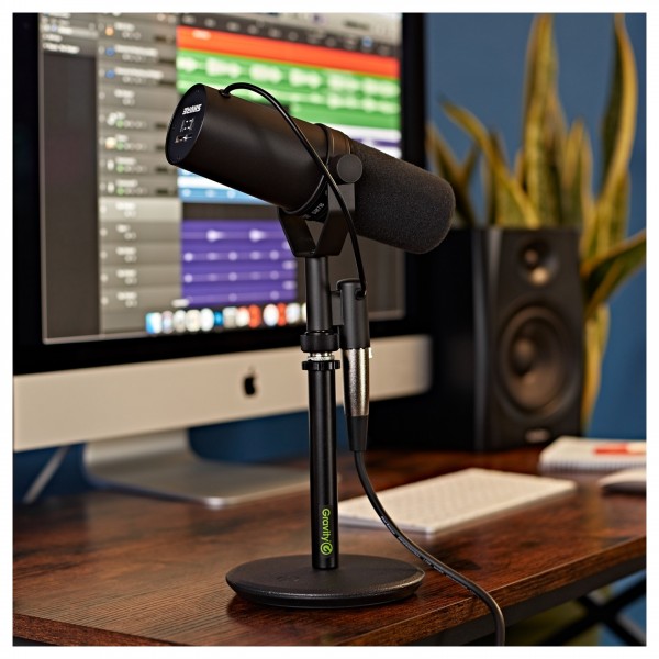 Shure SM7B Microphone with Gravity Table Top Stand and Cable