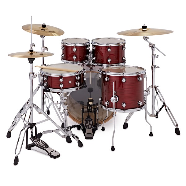 Natal Arcadia 20" 5pc Drum Kit w/Cymbals, Red Strata