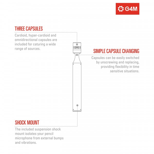 G4M Pencil Condenser Microphone with Capsule Set