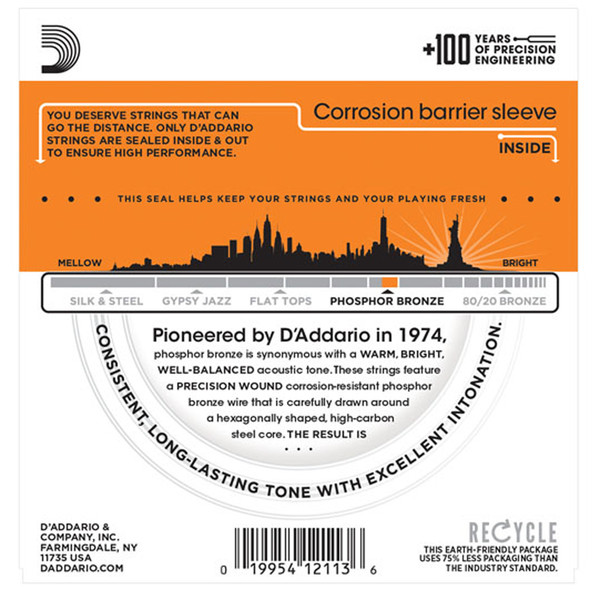 D'Addario EJ15 Phosphor Bronze, Extra Light, 10-47