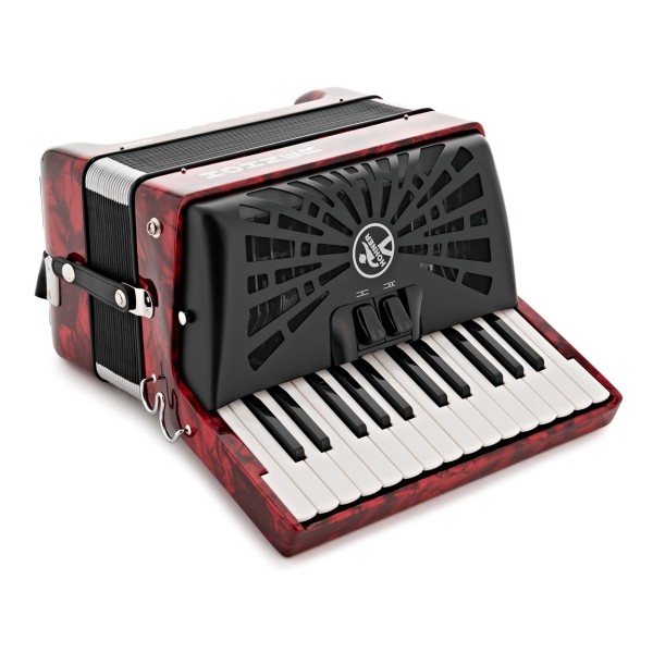 Hohner Bravo II 48 Silent Key Accordion, Red