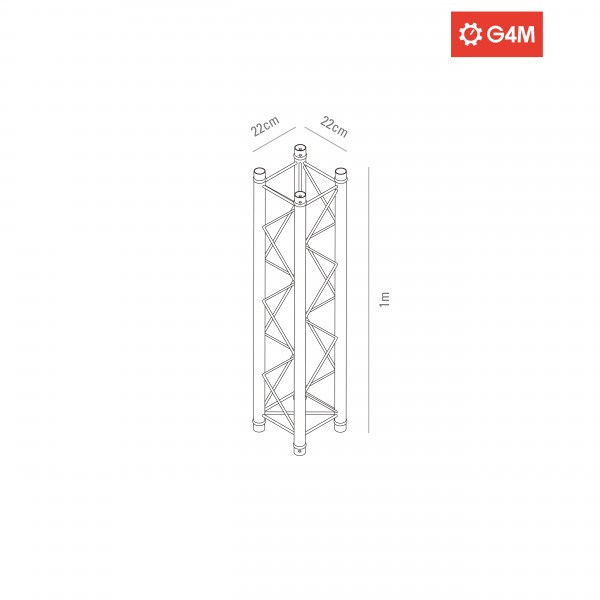 G4M Quad Truss Straight, 1m