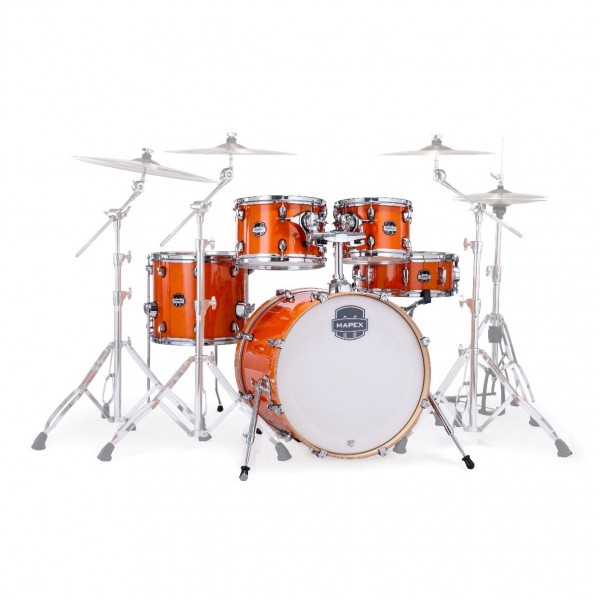 Mapex Mars Maple 20" 5pc Fusion Drum Kit w/Hardware, Glossy Amber