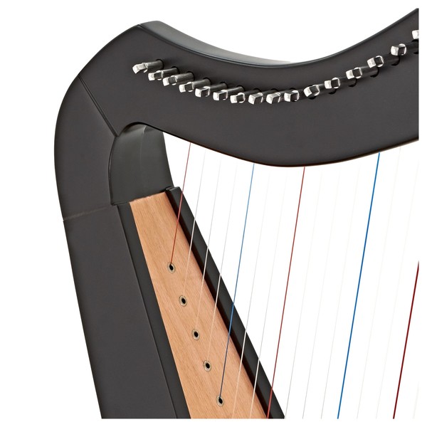 19 String Harp with Levers by Gear4music, Black