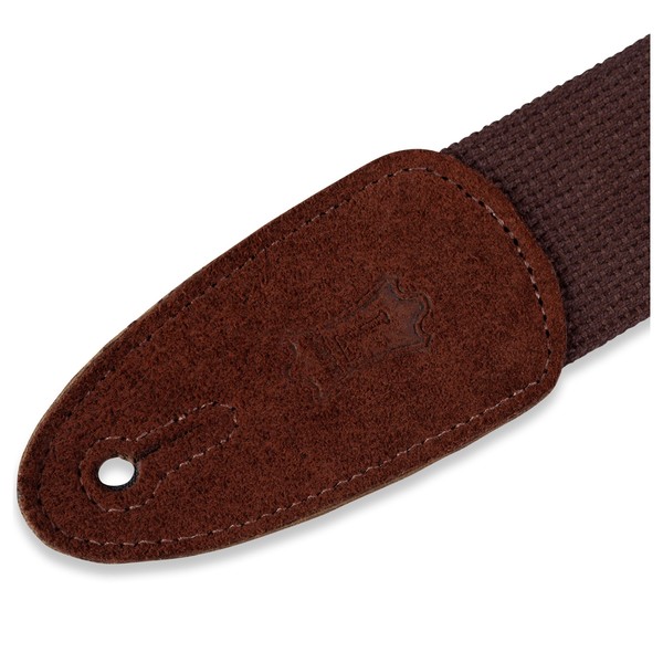 Levy's MC8-BRN 2" Cotton Guitar Strap w/ Leather Ends, Brown