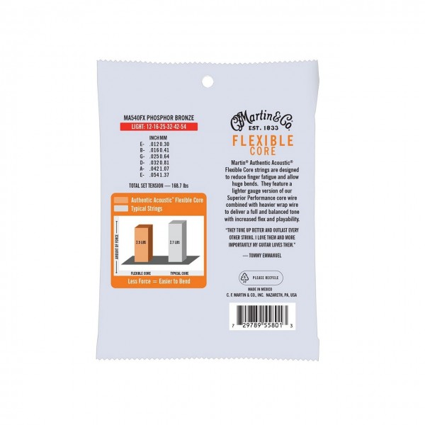 Martin MA540FXPK3 Phosphor Bronze Light Tommy Emmanuel 12-54, 3 Pk