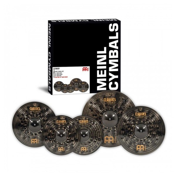 Meinl Classics Custom Dark Cymbal Box Set, Stands & Bag with Free 18" Crash