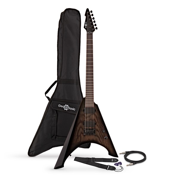 Harlem V Electric Guitar by Gear4music, Black