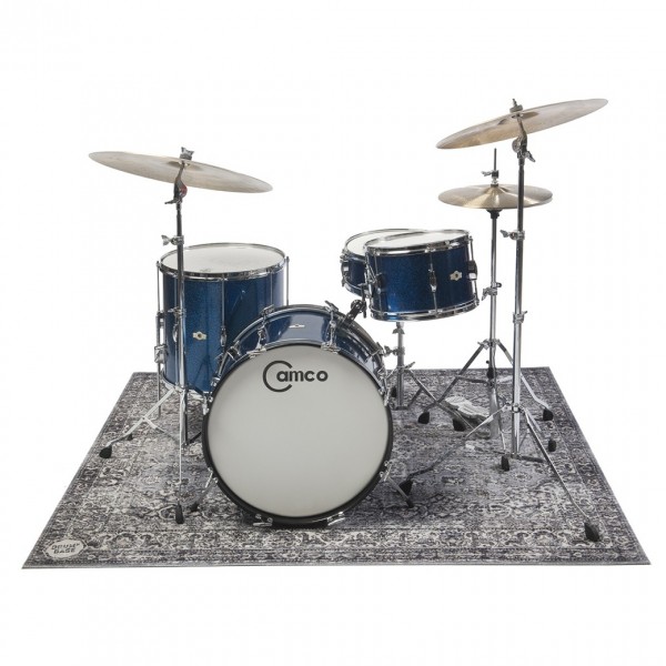 Drum n Base Vintage Persian Club Series Drum Mat, Grey 163cm x 142cm