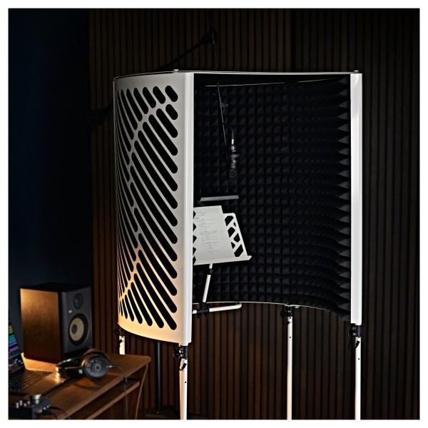 Imperative Audio Portable Vocal Booth with Overhead Mic Stand, White