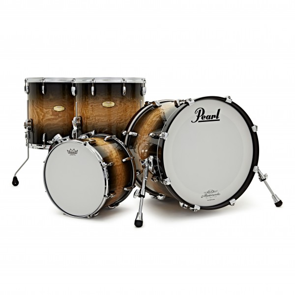 Pearl Masterworks 4pc Shell Pack, Natural to Black Burst Tamo