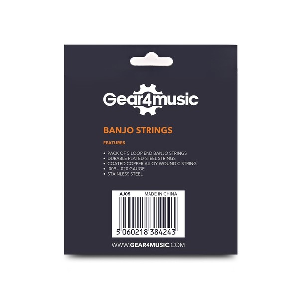 5 String Banjo Strings, by Gear4music
