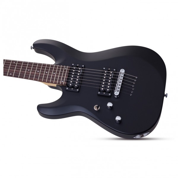 Schecter C-7 Deluxe Left Hand 7 String, Satin Black