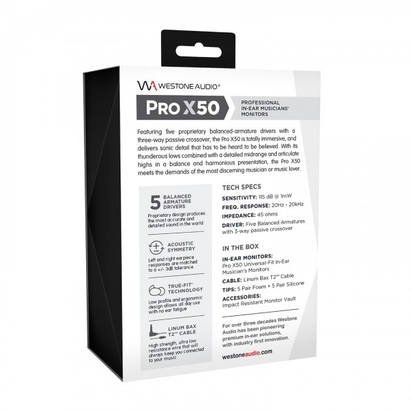 Westone Audio Pro X50 5-Driver IEM Earphones