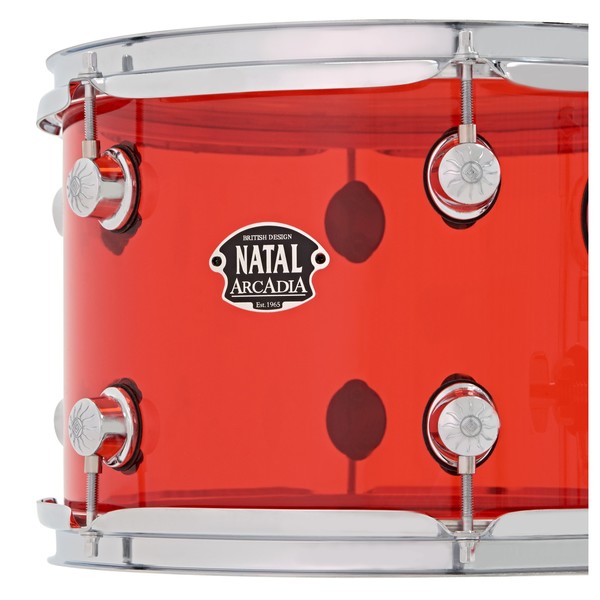 Natal Arcadia Acrylic 22" 3 Piece Shell Pack, Transparent Red