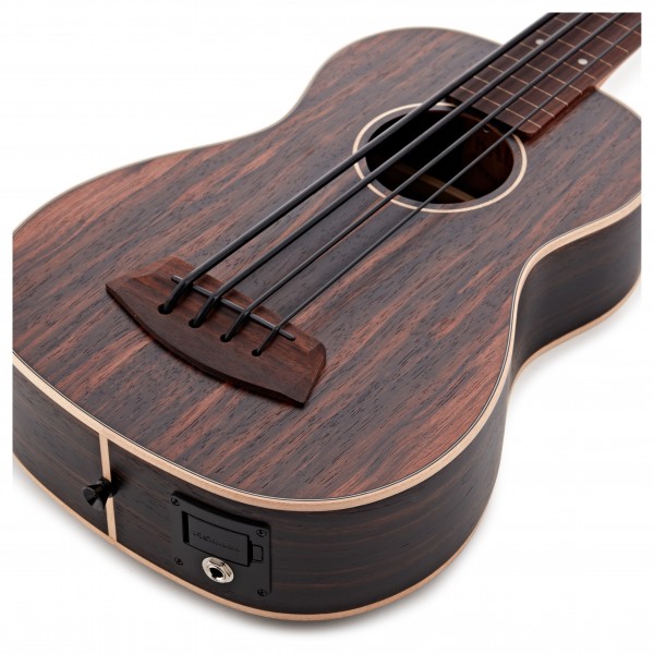 Kala Fretless U-Bass Electro-Acoustic Ukulele, Striped Ebony