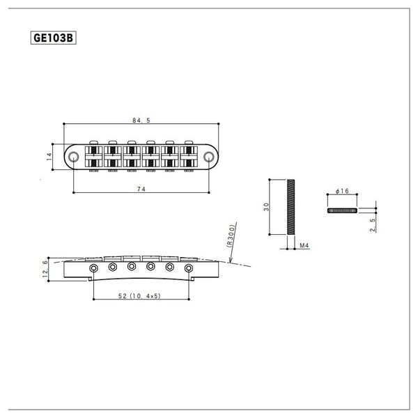 Gotoh GE103B-T Tune-O-Matic Bridge Nashville Width, Chrome