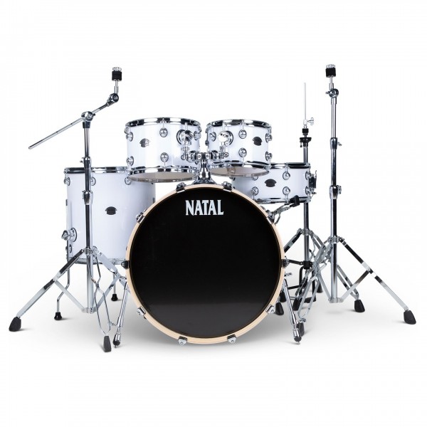 Natal Arcadia UFX 22" Am. Fusion 5pc Drum Kit, Piano White