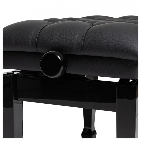 Stagg Concert Hydraulic Piano Bench, Black Vinyl, Gloss Black