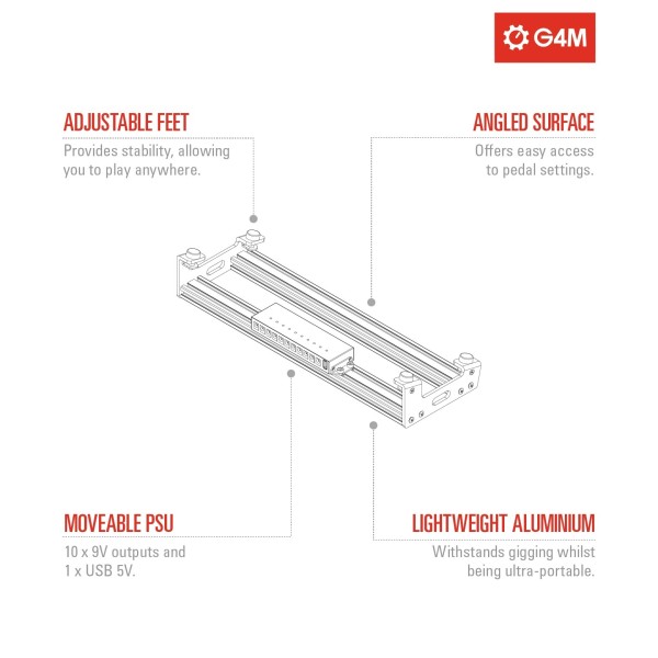G4M Pedalboard with Integrated Power Supply, Small